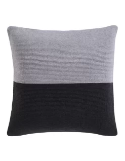 Calvin Klein Colourblock Rib Logo Cushion In Grey/Black