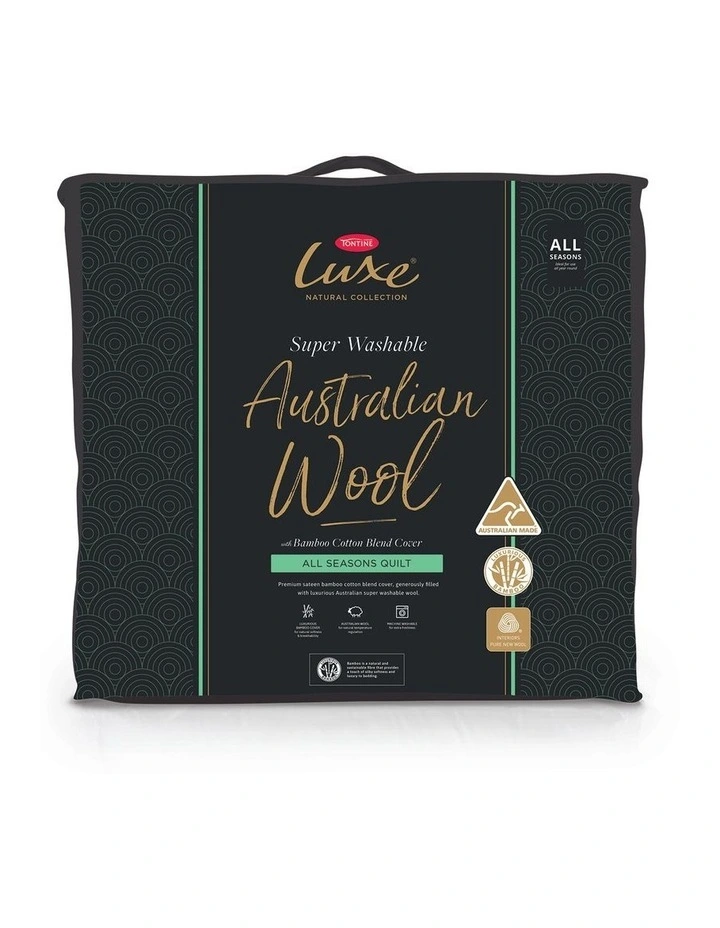 Luxe Super Wash Wool With Bamboo All Seasons Quilt In White