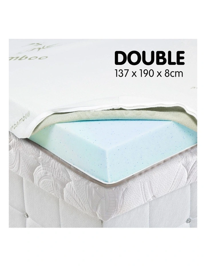 Cool Gel Memory Foam 8cm Mattress Topper Bamboo Fabric Cover Ecologic Queen King - Image 3