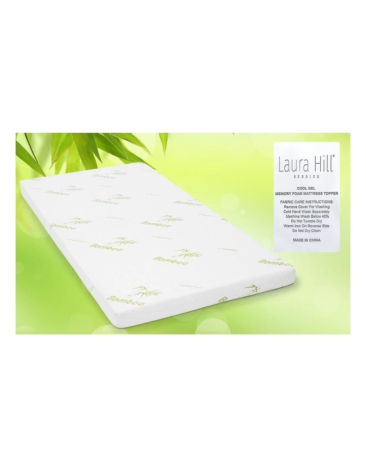 Cool Gel Memory Foam 8cm Mattress Topper Bamboo Fabric Cover Ecologic Queen King - Image 4