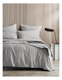 Reilly Quilt Cover Set In Soft Grey