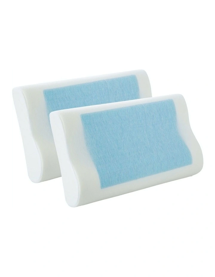Gel-Infused Contoured Memory Foam Pillow Twin Pack