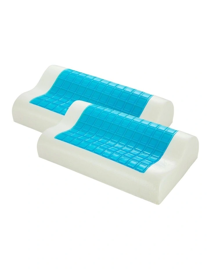 Gel-Infused Contoured Memory Foam Pillow Twin Pack - Image 3