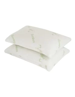 Bamboo Covered Memory Foam Pillow Twin Pack