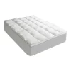 Luxury Bamboo Fabric Mattress Pad Topper Cover In White