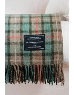 Heritage Collection Recycled Wool Scottish Tartan Blanket In Hunter
