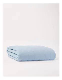 Quilted Chambray Blanket In Slate