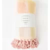 Heritage Chenille Fringe Blanket In Pink Check