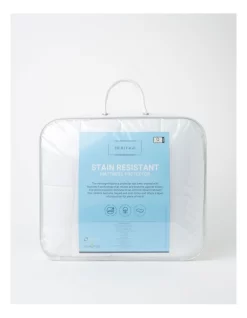 Heritage Stain Resistant Mattress Protector In White
