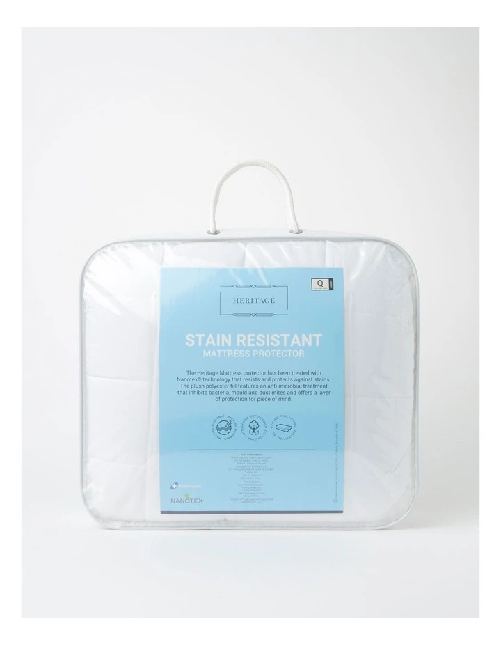 Heritage Stain Resistant Mattress Protector In White