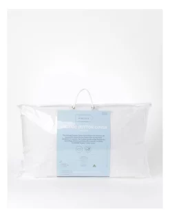 Heritage Organic Cotton Cover Medium Pillow In White