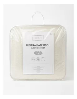 Heritage Australian Wool Electric Blanket In White