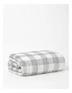 Heritage Check Heated Throw In Charcoal