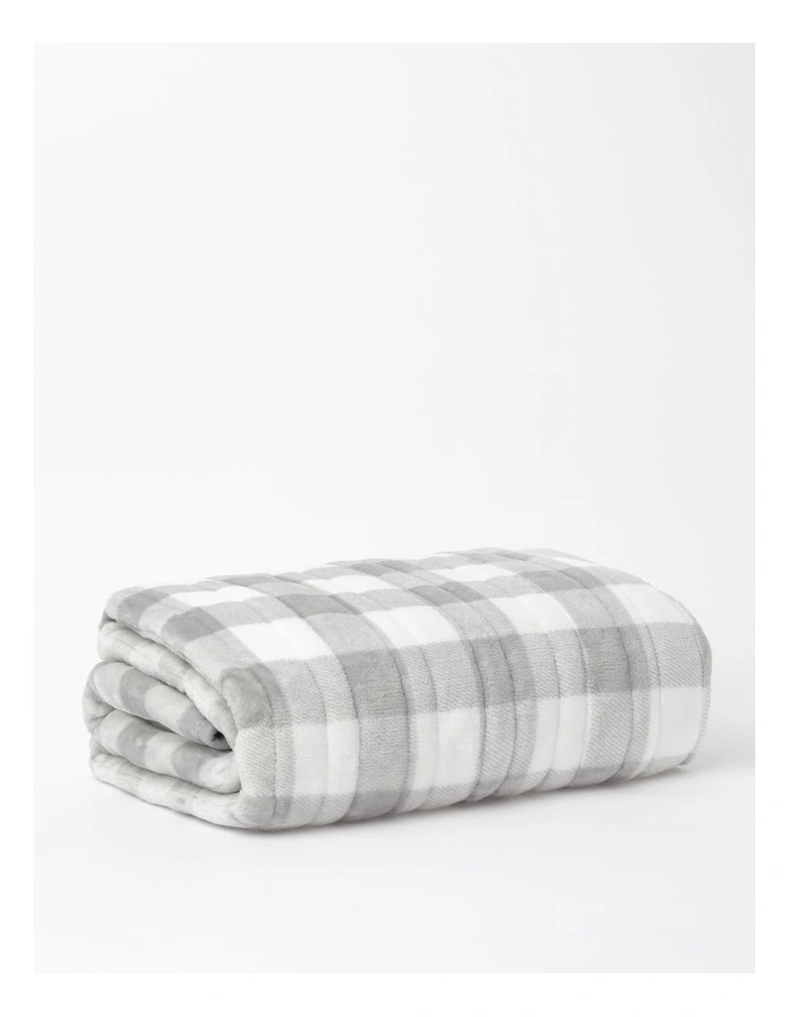 Heritage Check Heated Throw In Charcoal