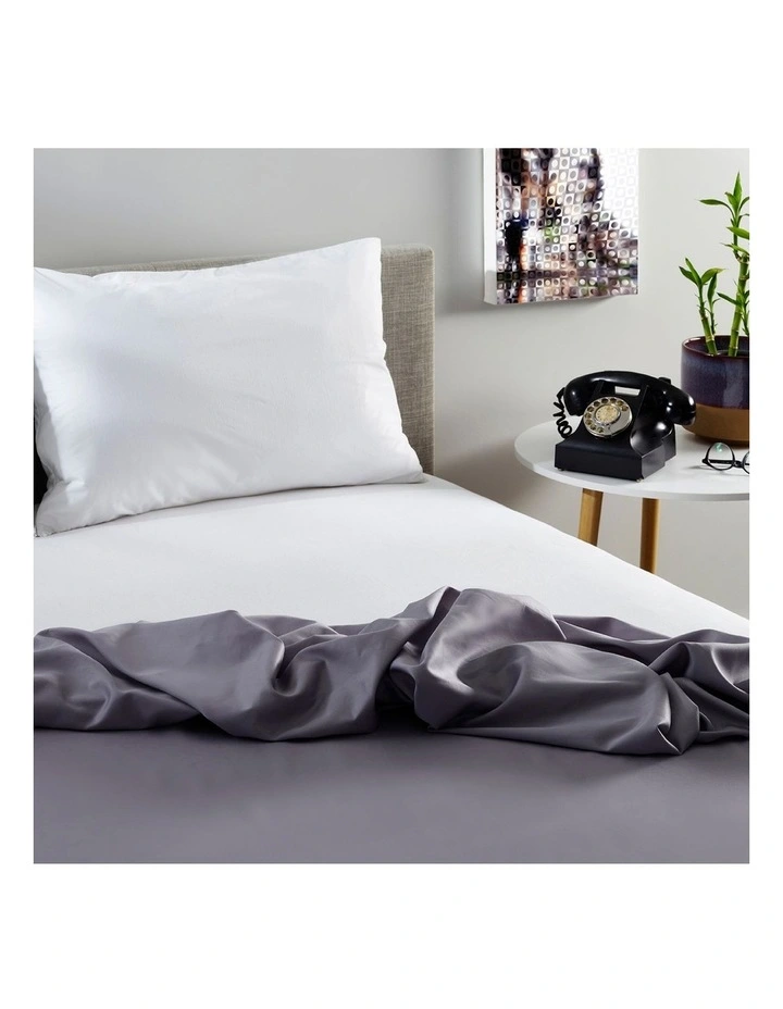 Bamboo Jersey Waterproof Fitted Mattress Protector In White - Image 2