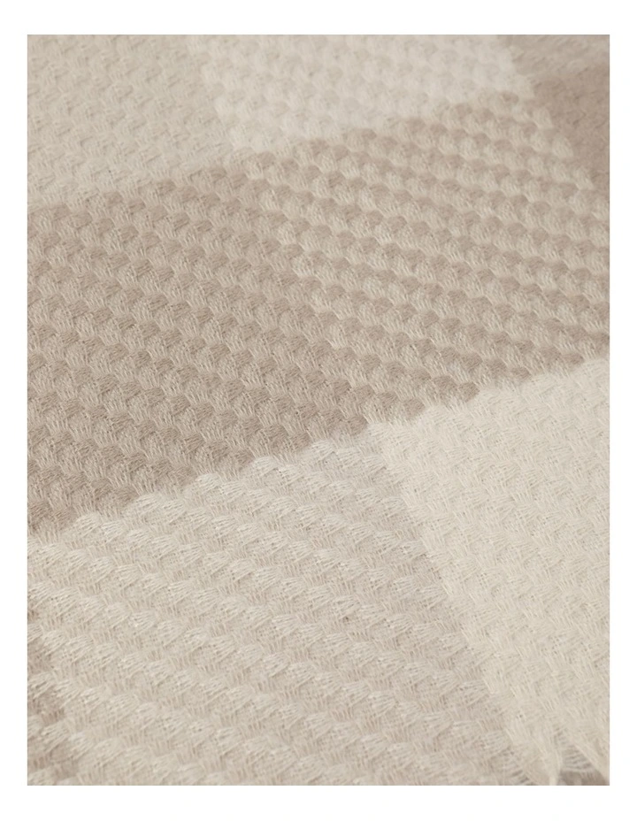 Heritage Winter Check Blanket In Beige - Image 3