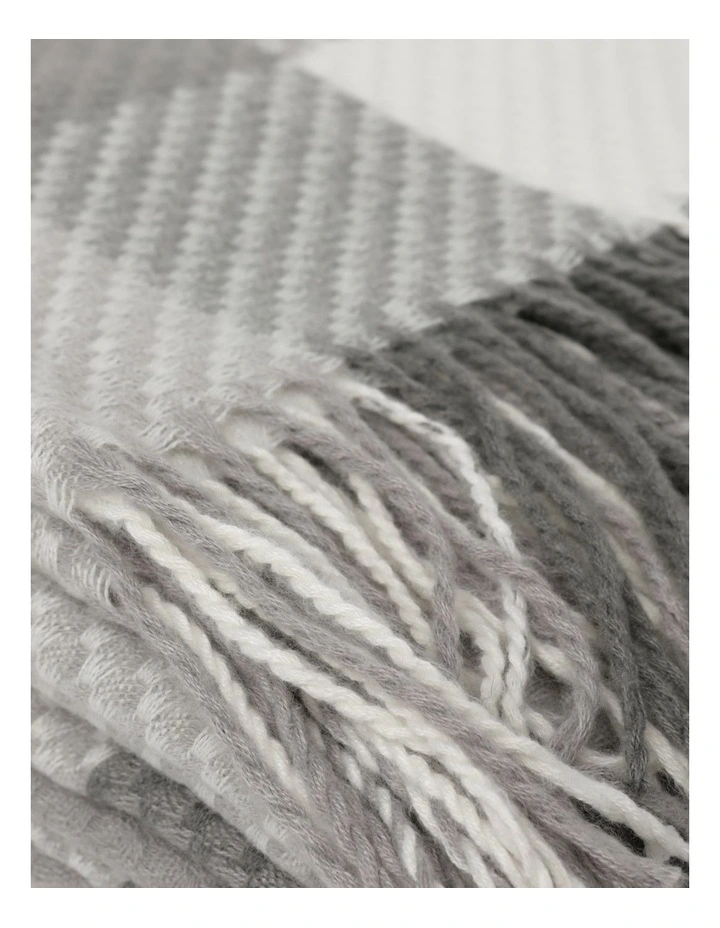 Heritage Winter Check Blanket In Grey - Image 2