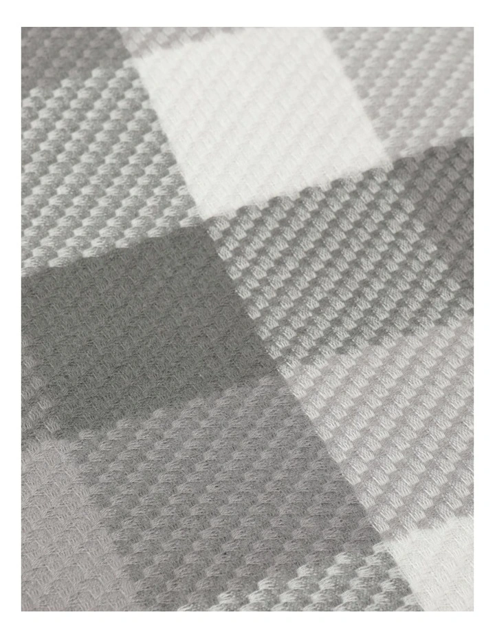 Heritage Winter Check Blanket In Grey - Image 3