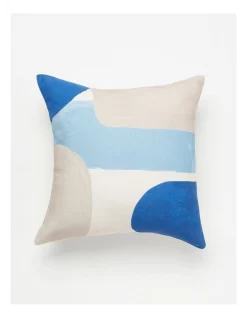 Ludwig Geo Print Cushion 50x50cm In Blue