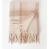 Check Faux Mohair Throw 130x180 Cm In Sand