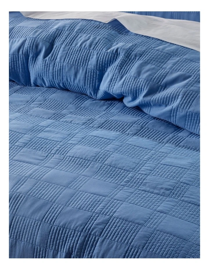Denver Microfibre Stonewashed Quilt Cover Set In Blue - Image 2