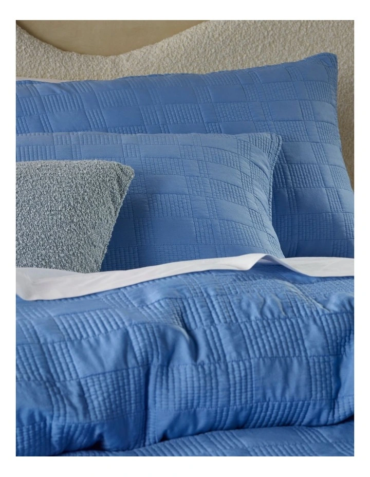 Denver Microfibre Stonewashed Quilt Cover Set In Blue - Image 3
