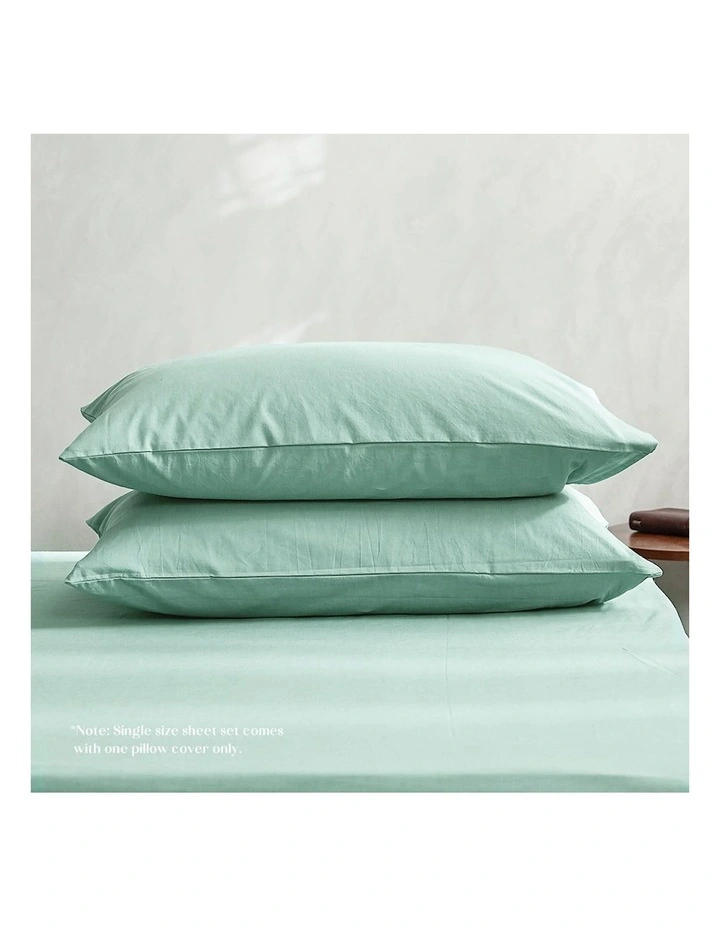 Double Duvet Cover Quilt Set In Green - Image 3