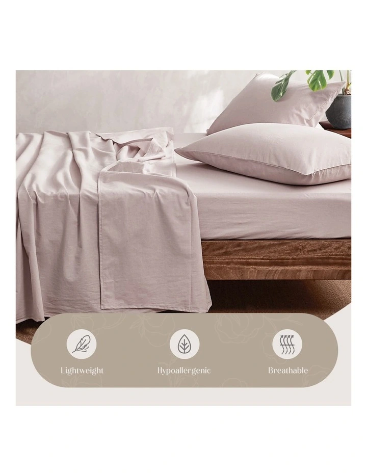 Single Size Bed Sheets Set In Purple - Image 4