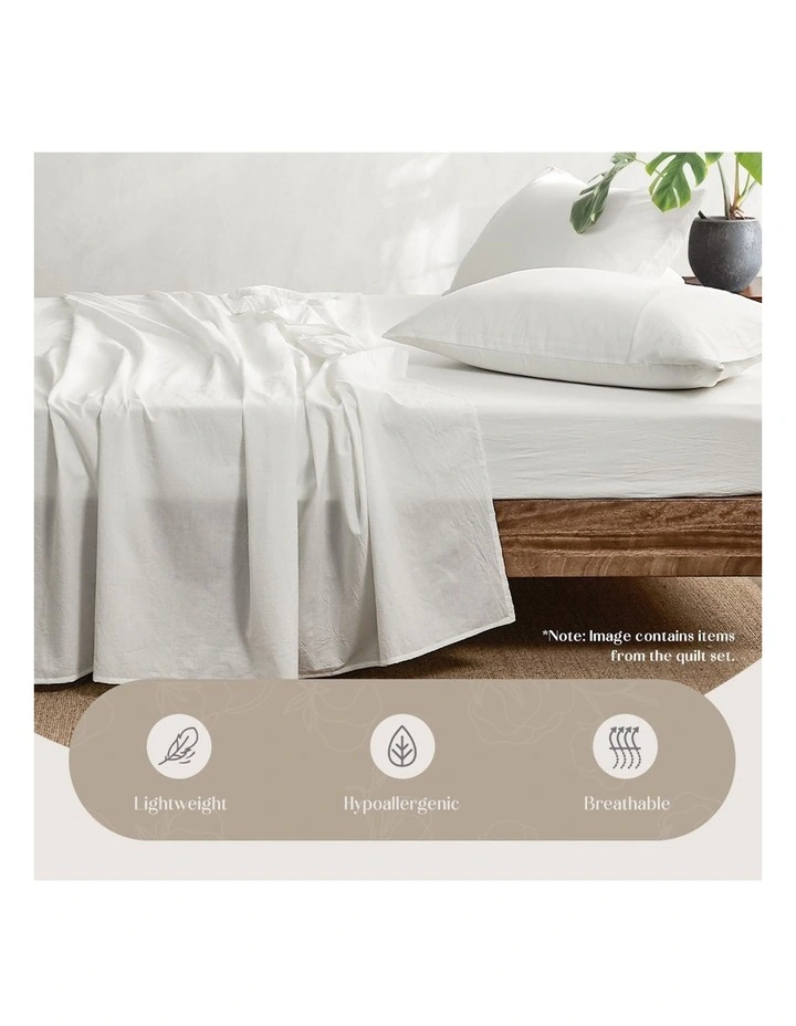 Single Size Bed Sheets In White - Image 4
