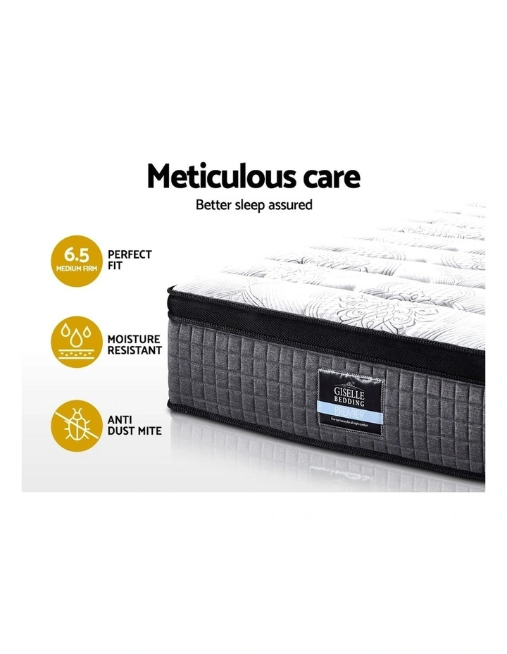 Double Mattress Euro Top Latex Layer 9 Zone 34cm In White - Image 4