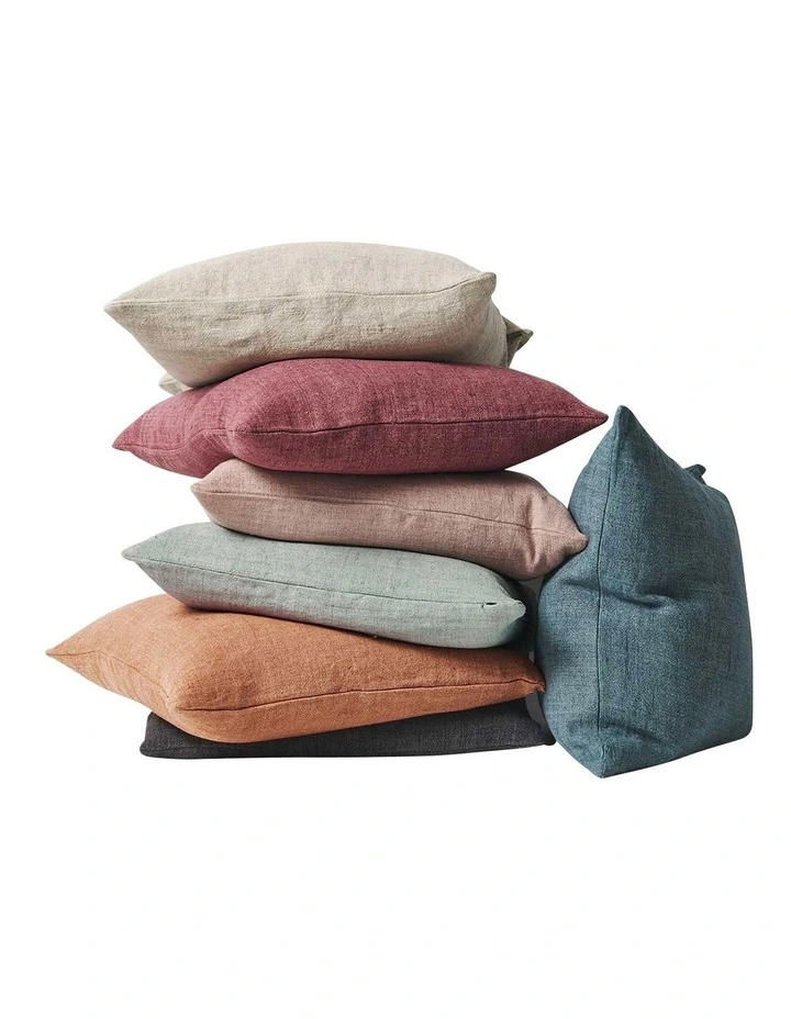 Heavy Linen Cushion In Green - Image 3