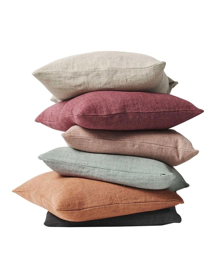 Heavy Linen Cushion In Green - Image 4