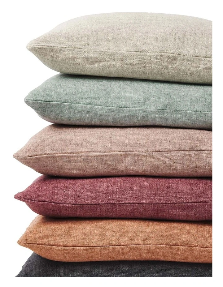 Heavy Linen Cushion In Green - Image 5