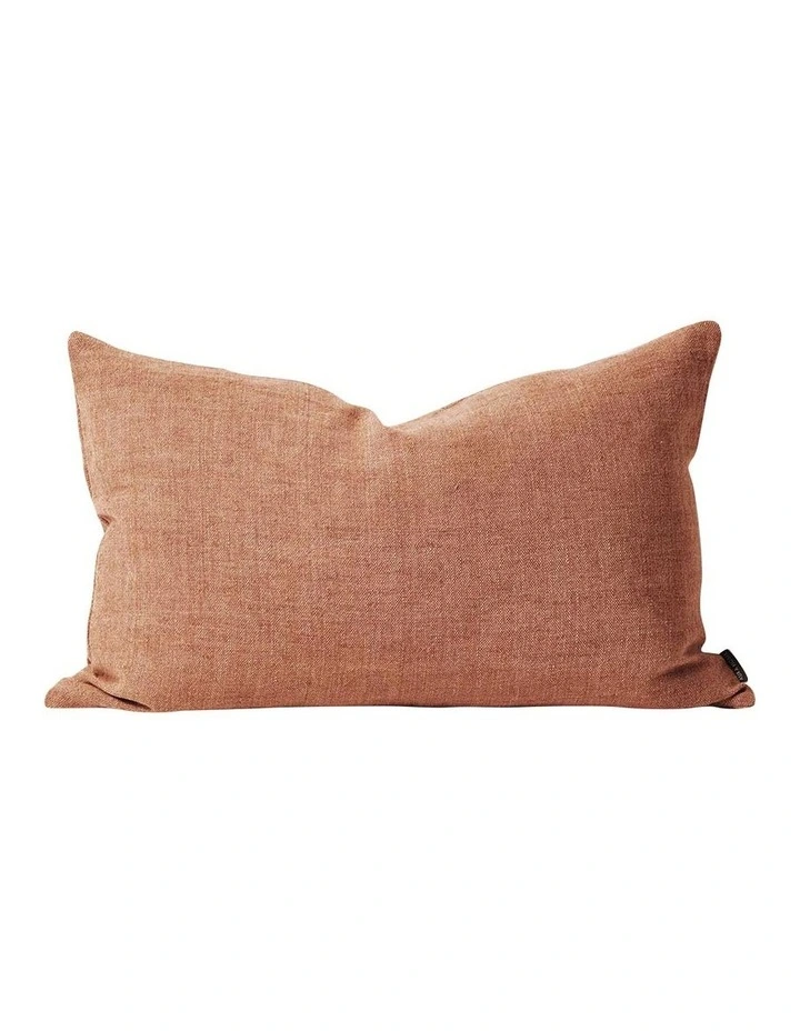 Heavy Linen Rectangle Cushion In Hazelnut