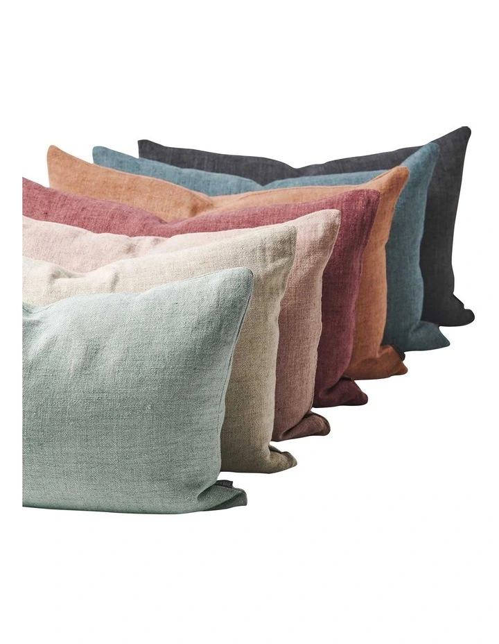 Heavy Linen Rectangle Cushion In Hazelnut - Image 2