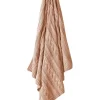 Cable Knit Throw In Rosewood