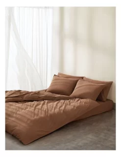 Calvin Klein CK Naturals Tencel Cotton Quilt Cover Set In Sandalwood