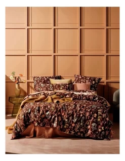 Linen House Rita Quilt Cover Set In Cacao