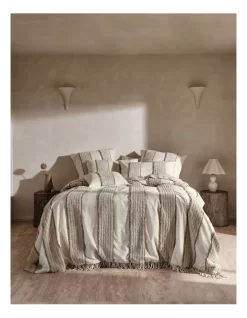 Linen House Calder Bed Cover In Oatmeal