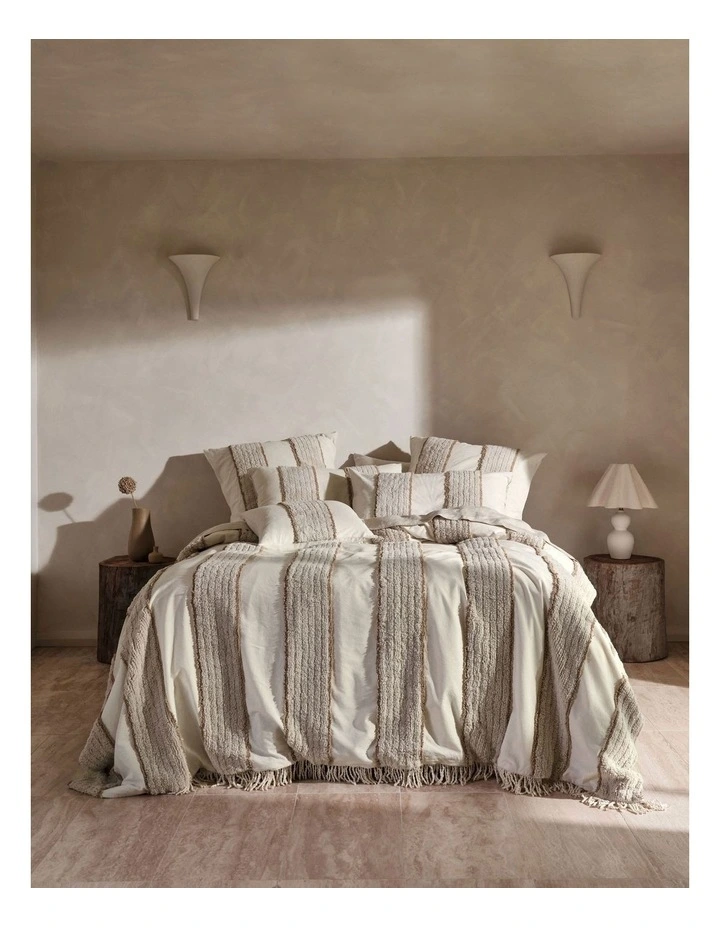 Linen House Calder Bed Cover In Oatmeal