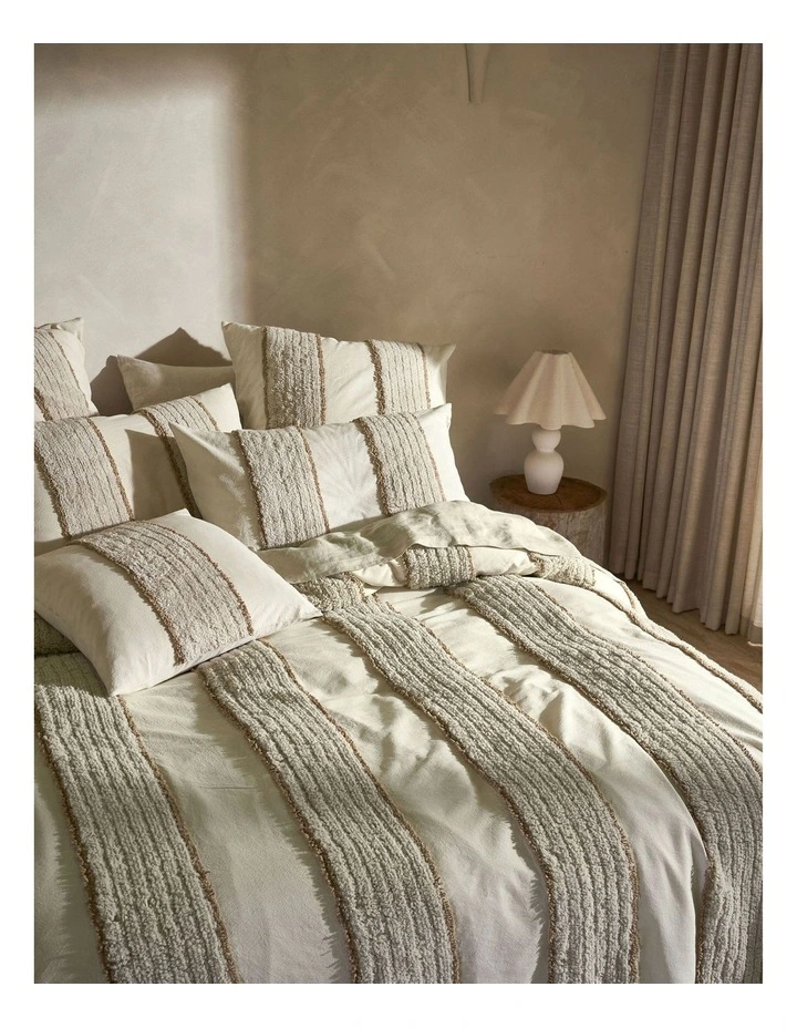 Linen House Calder Bed Cover In Oatmeal - Image 2