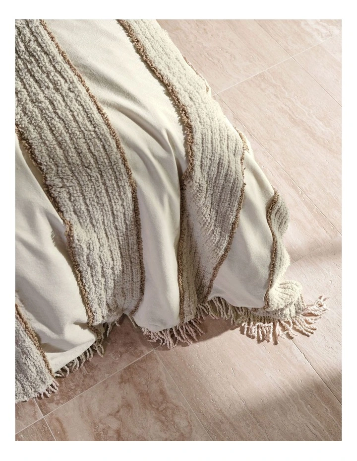 Linen House Calder Bed Cover In Oatmeal - Image 3