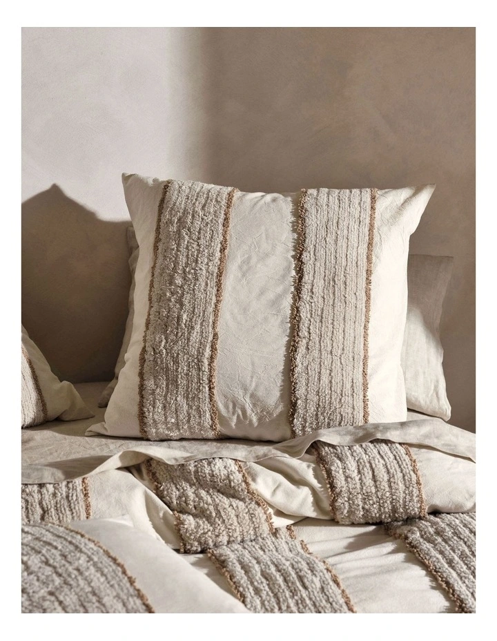 Linen House Calder European Pillowcase In Oatmeal - Image 2