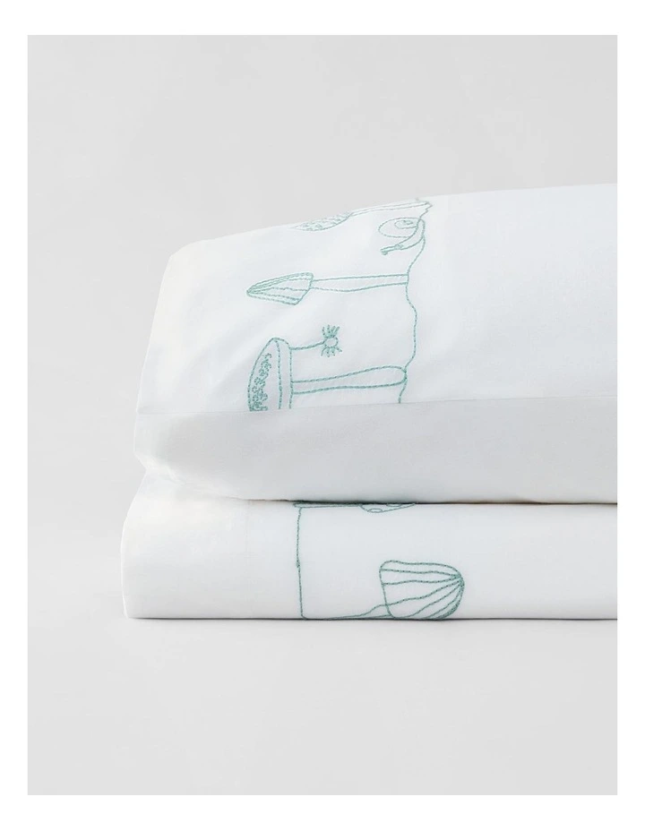 Mushroom Garden Embroidered Pillowcase In Salt - Image 2