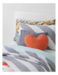 Kids Zinnea Bedcover In Grey/White