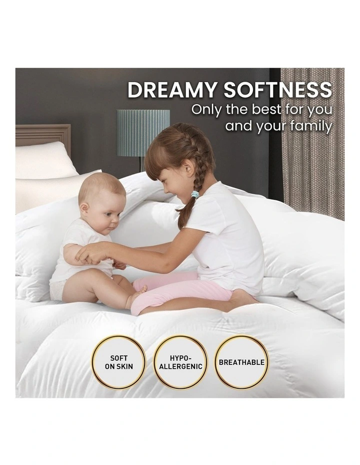 Goose Down Feather 800GSM Comforter Doona Super King In White - Image 7