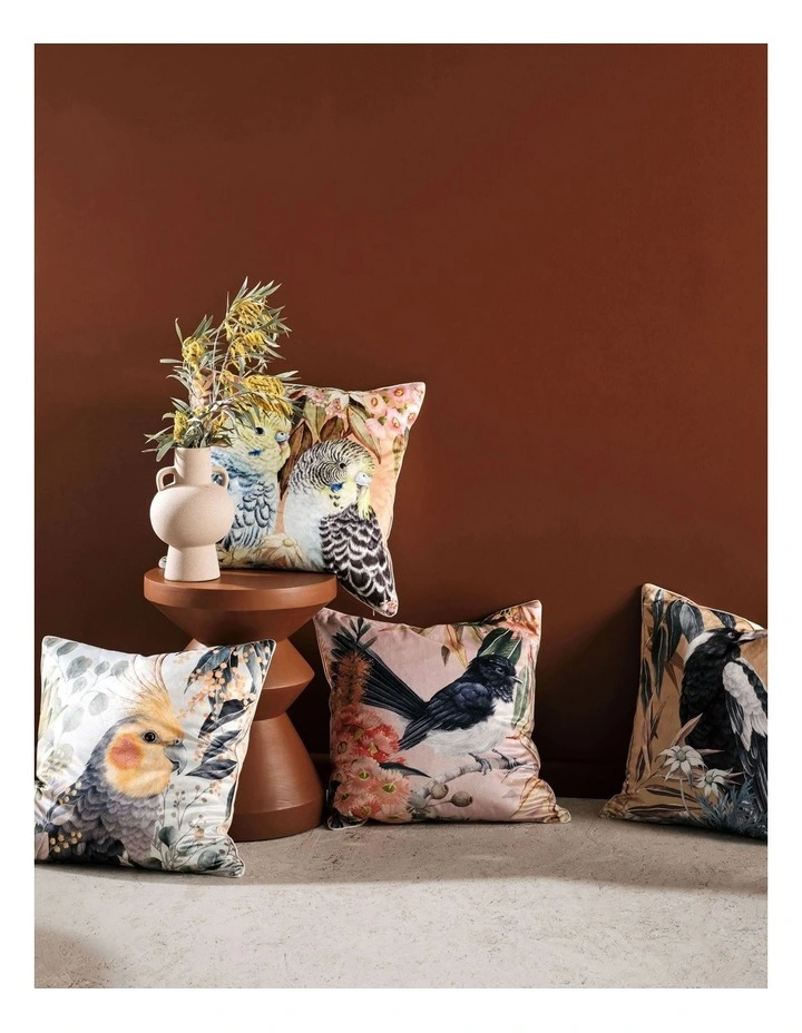 Linen House Budgie Cushion In Multi - Image 3