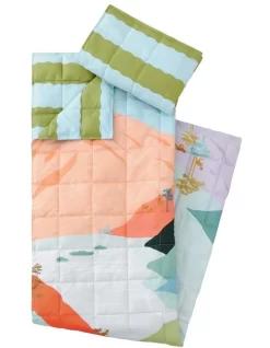 Adventure Travel Blanket Pillowcase In Turquoise